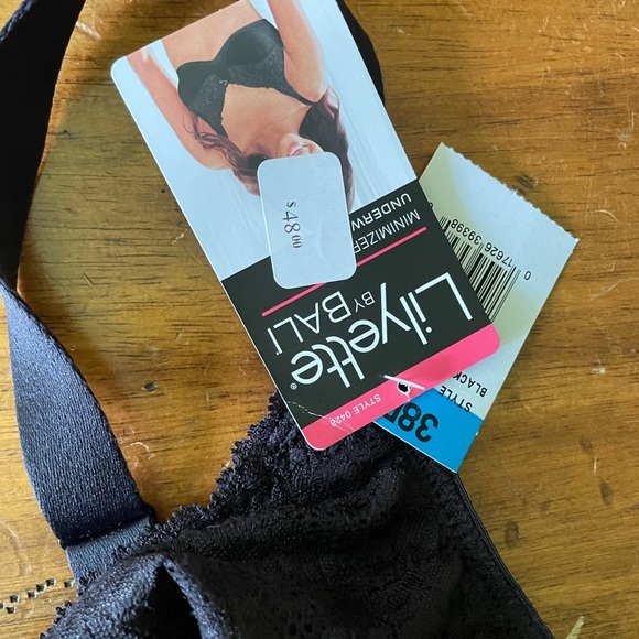 New NWT Bali Maidenform minimizer bra Black 38DDD 38 DDD - Picture 4 of 7